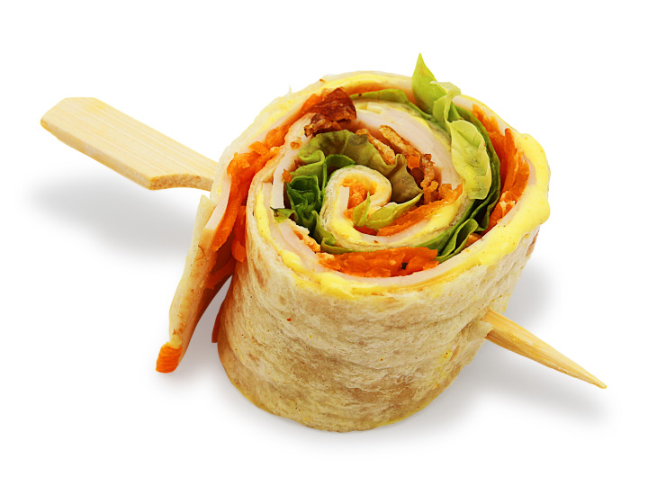 Mini wrap de poulet crudités